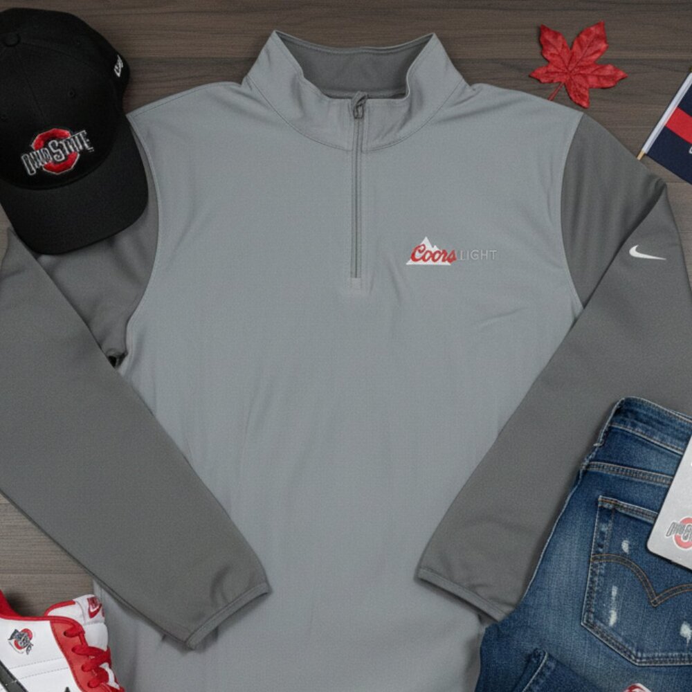 NWT Nike Ohio State Sports Network Quarter-Zip - Coors Light Sponsor - Size XL